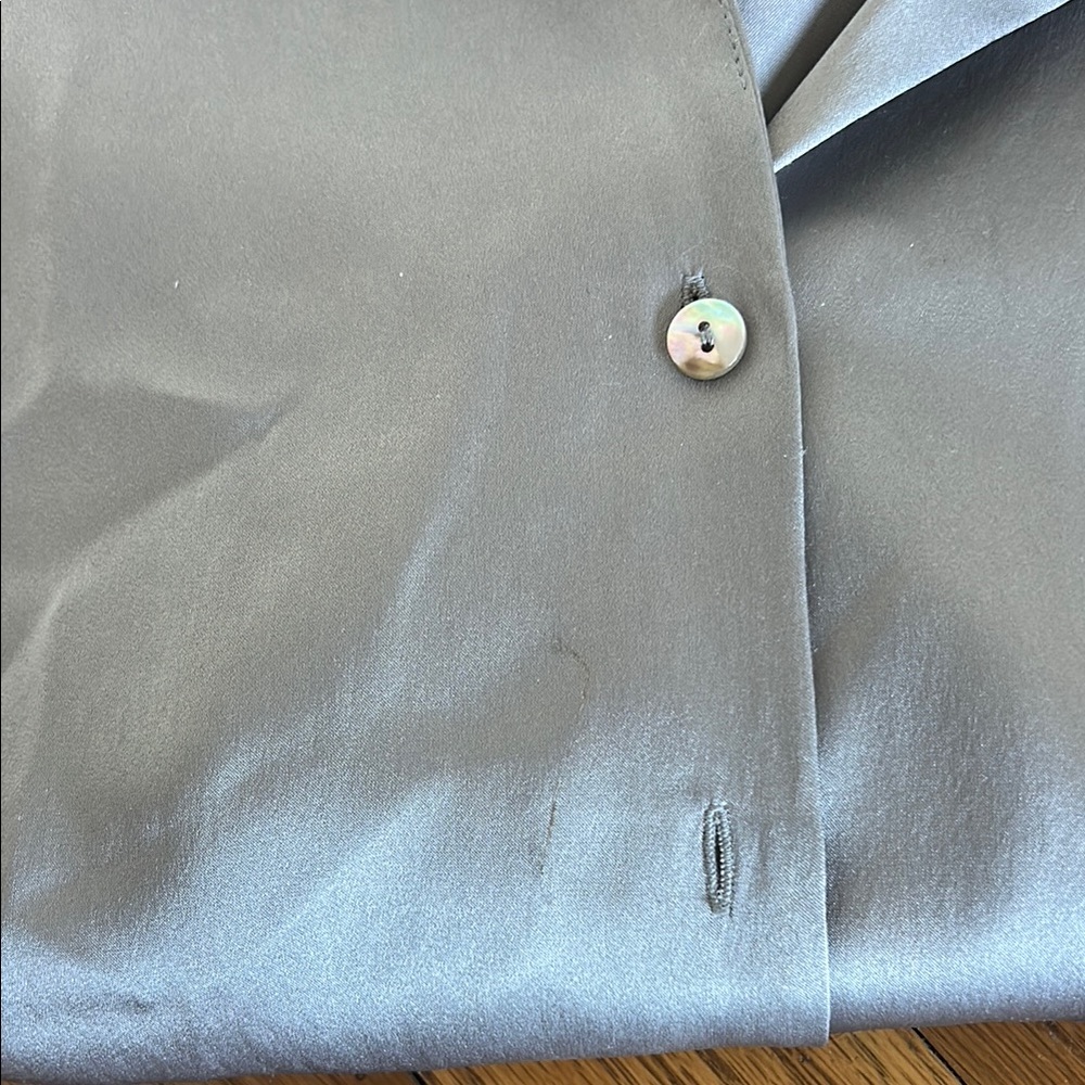 Silver Button-Up Blouse - Picture 4 of 6